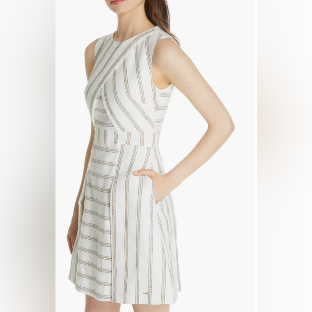 Ted Baker London Colour by Numbers Cross Front Skater Dress - Picture 3 of 13